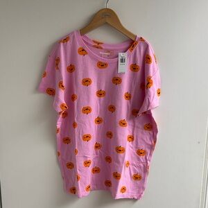 NWT Old Navy Halloween Pink Tee with Orange Pumpkin Print girls 14/16